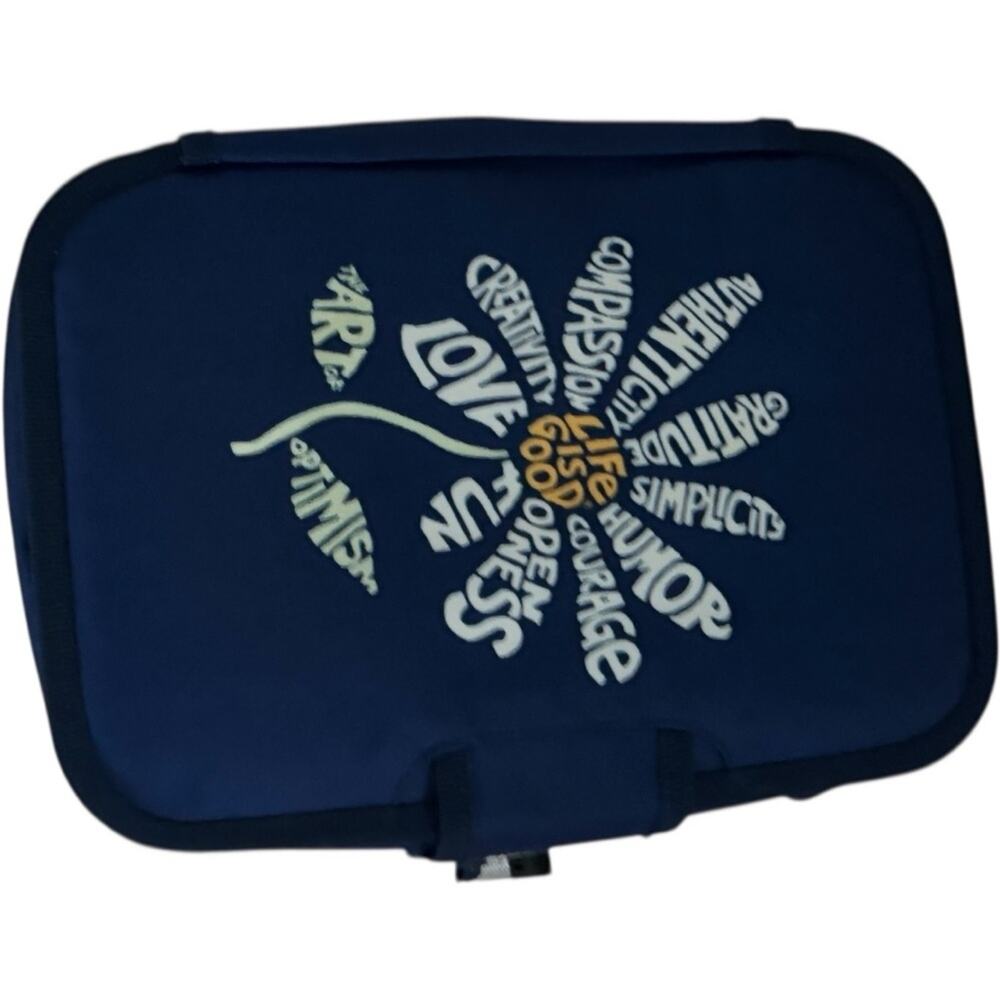 Blue &White Motivational Life is Good Travel Two Compartment Lunch Container